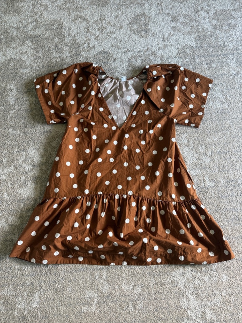 A New Day Brown Polka Dot Cotton Dress